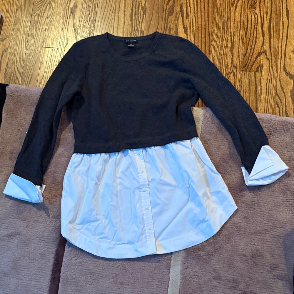 Club Monaco Sweater/Button Down Fashion Top